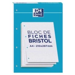 Bristol En Bloc Oxford Perforé A4 Q5/5 210g Blanc - Oxford