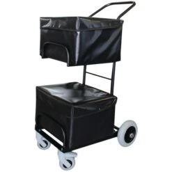 Chariot De Distribution Compact 2 Corbeilles Roues étoilées Avec Housses