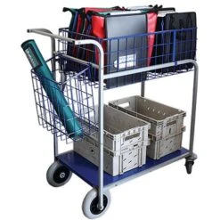 Chariot De Distribution Grande Capacité Corbeille Plateaux Et Bacs