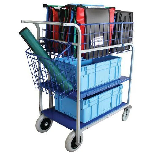 Chariot De Distribution Grande Capacité Corbeille Et Plateau 3 Chariot De Distribution Grande Capacité Corbeille Et Plateau