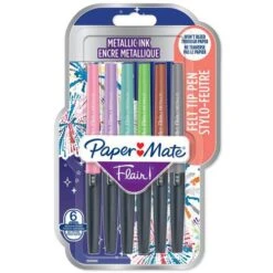 Stylo Feutre Paper Mate Flair Metallic Assortis Lot De 6 - Papermate