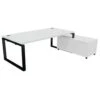 Bureau Droit Avec Meuble De Service - Pied Noir - Buronomic -Bureau Produits Magasin AIG9916170